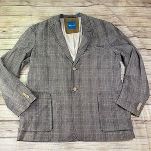 Tommy Bahama Men’s Beige/Brown Plaid Casual Blazer / Cotton / See Measurements